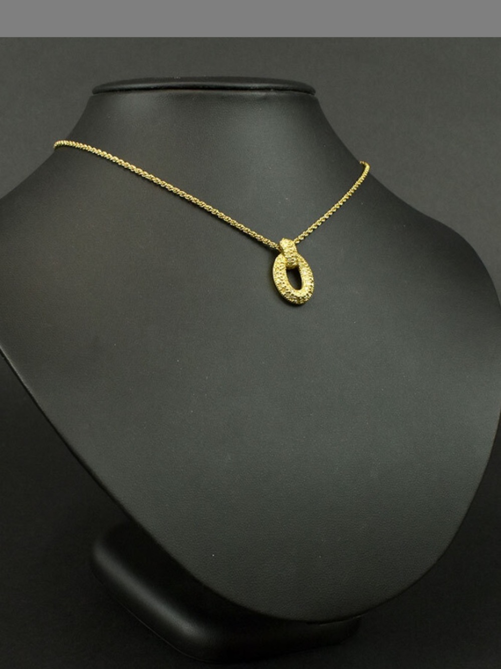 Christian Dior gold Oval Pendant Necklace